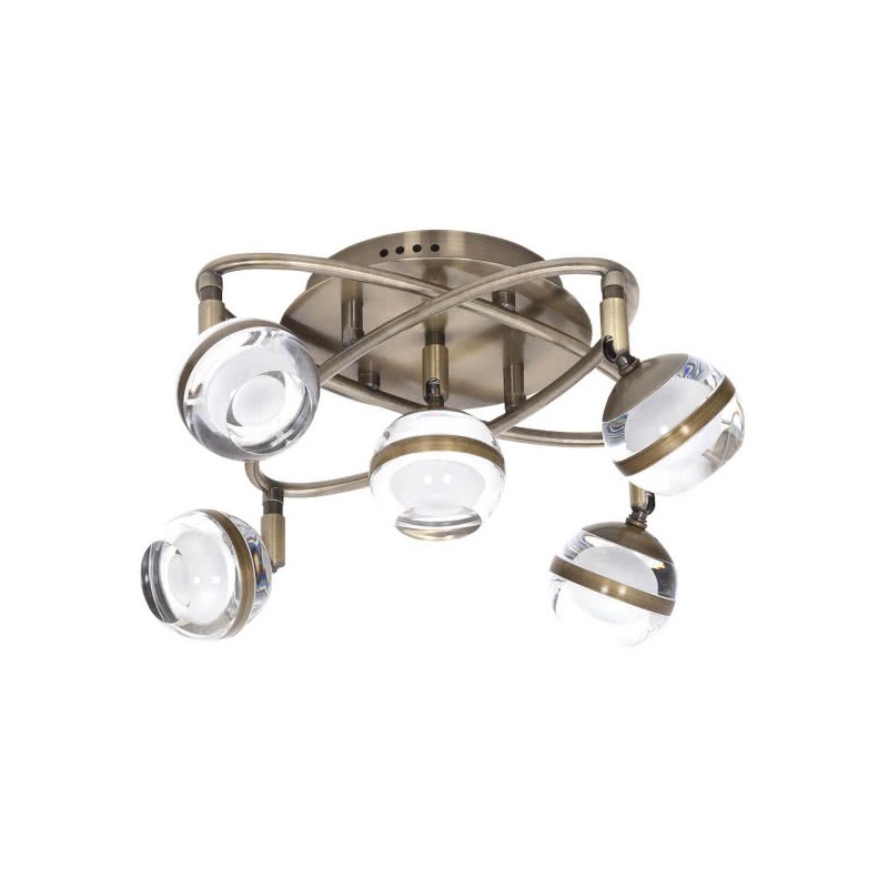 Plafón Maratea cuero 5 x LED 5W 4000K Fabrilamp